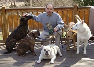 Pablo with 5 dogs he has worked with.